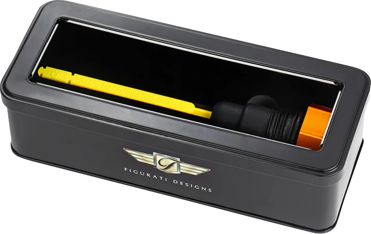 FIGURATI DESIGNS Performance Magnetic Oil Dipstick - Curved - Gold - '07-'16 Touring/Trike FDP01-TCSM-G