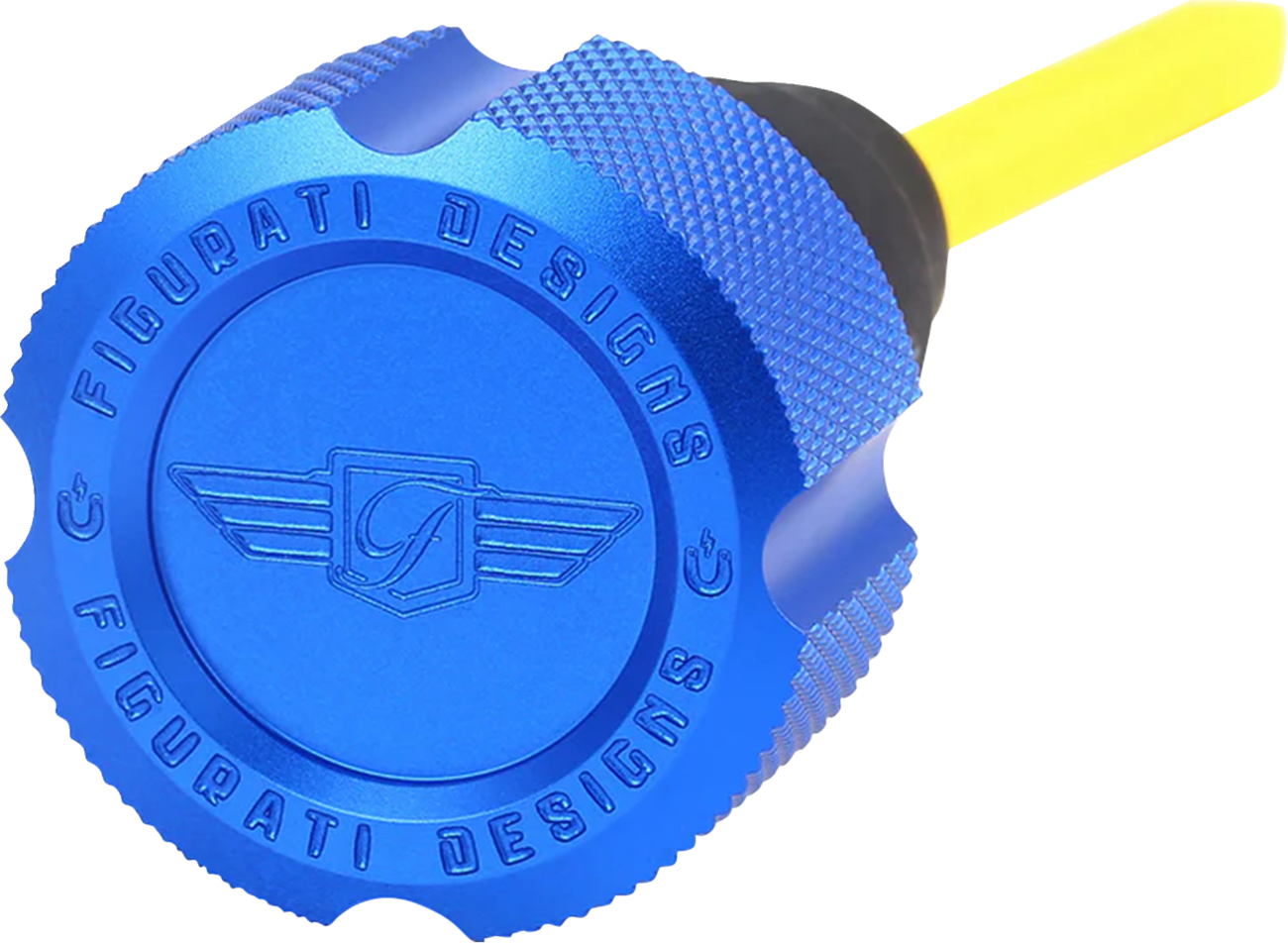 FIGURATI DESIGNS Performance Magnetic Oil Dipstick - Curved - Blue - '07-'16 Touring/Trike FDP01-TCSM-B