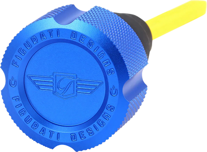 FIGURATI DESIGNS Performance Magnetic Oil Dipstick - Curved - Blue - '07-'16 Touring/Trike FDP01-TCSM-B