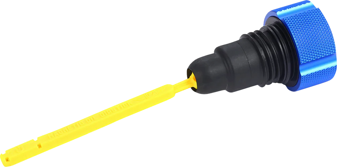 FIGURATI DESIGNS Performance Magnetic Oil Dipstick - Curved - Blue - '07-'16 Touring/Trike FDP01-TCSM-B