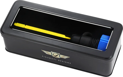 FIGURATI DESIGNS Performance Magnetic Oil Dipstick - Curved - Blue - '07-'16 Touring/Trike FDP01-TCSM-B