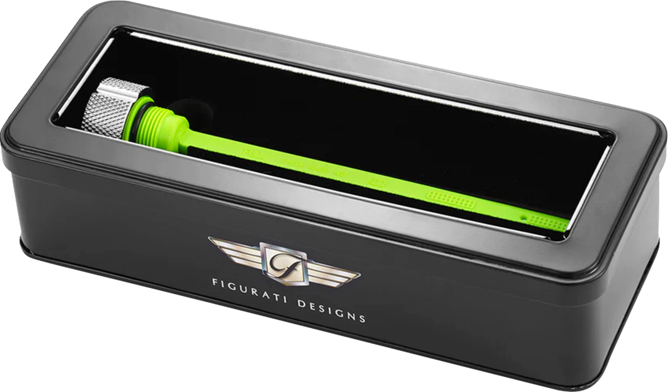 FIGURATI DESIGNS Magnetic Oil Dipstick - Knurled - Silver - Indian FD01-MAGDSTS-KN-SS