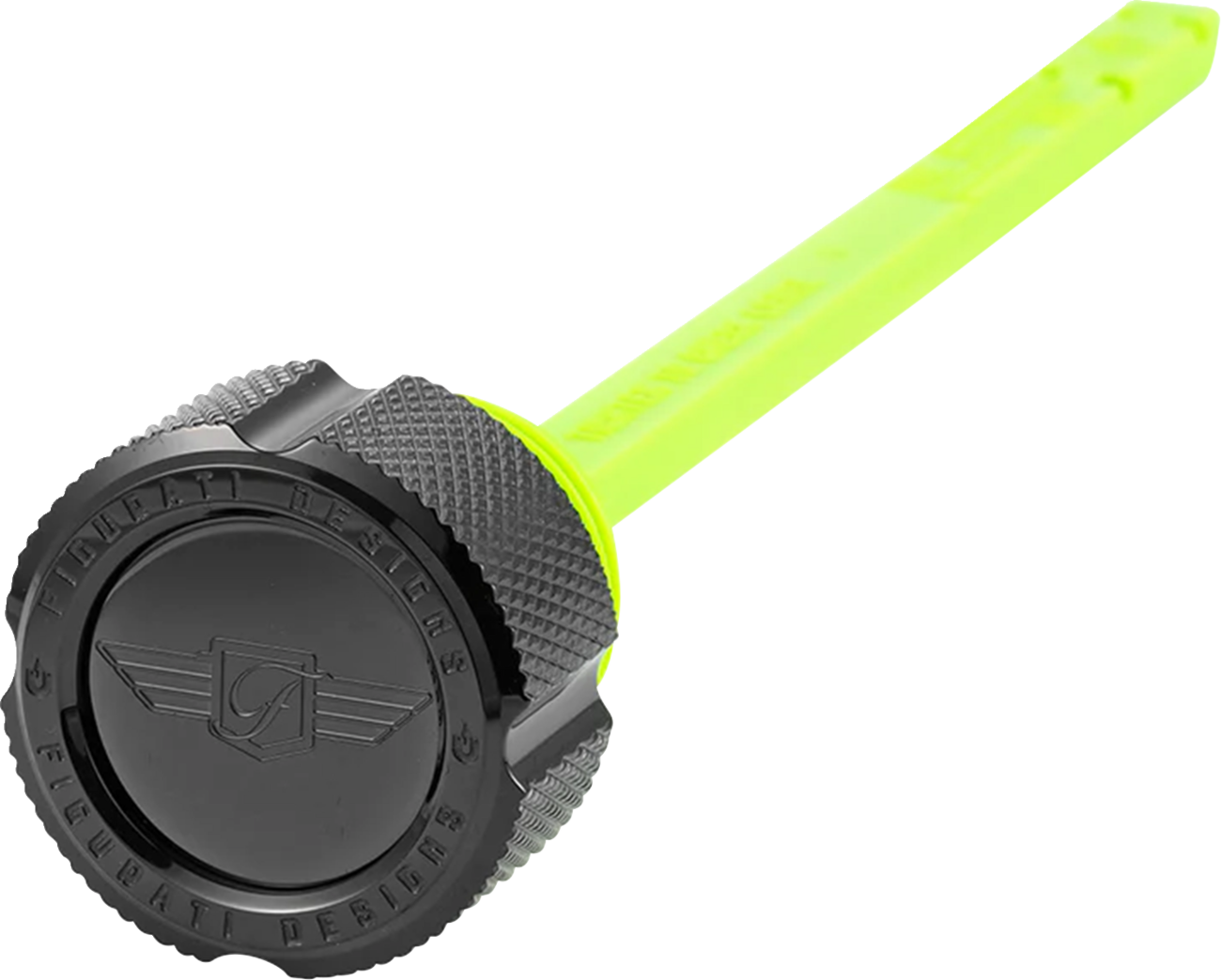 FIGURATI DESIGNS Magnetic Oil Dipstick - Knurled - Black - Indian FD01-MAGDSPP-KN-BLK