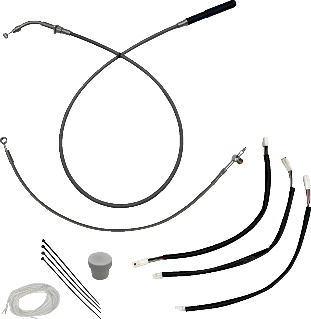 FAT BAGGERS INC. EZ Install Kit - 10"/11"/12" Handlebars - Upper Clutch - Braided Stainless Steel 149011