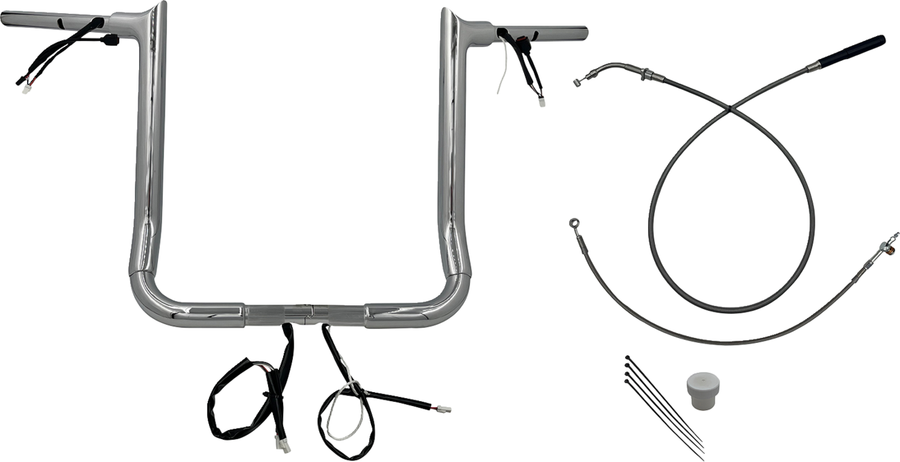 FAT BAGGERS INC. EZ Install Wired Handlebar Kit - 1-1/2" - Pointed Top - 16" - Chrome 849016
