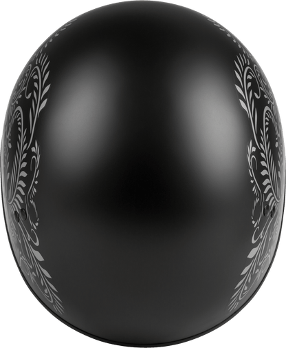 Hh 65 Half Helmet Rose Naked Matte Black/Silver Lg