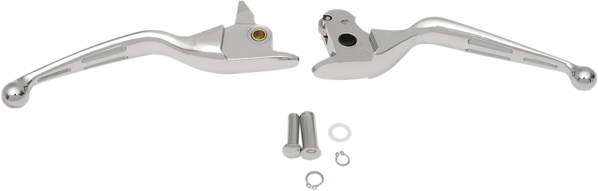 DRAG SPECIALTIES Slotted Wide Blade Lever Set - Chrome H07-0601