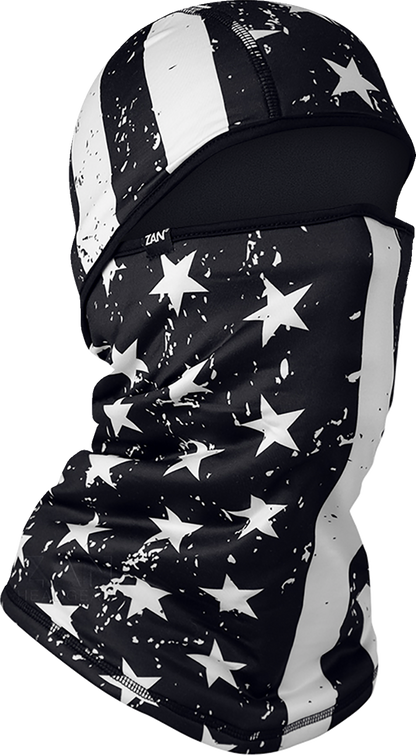 ZAN HEADGEAR SportFlex® Convertible Balaclava - Black and White - Flag WBSF091