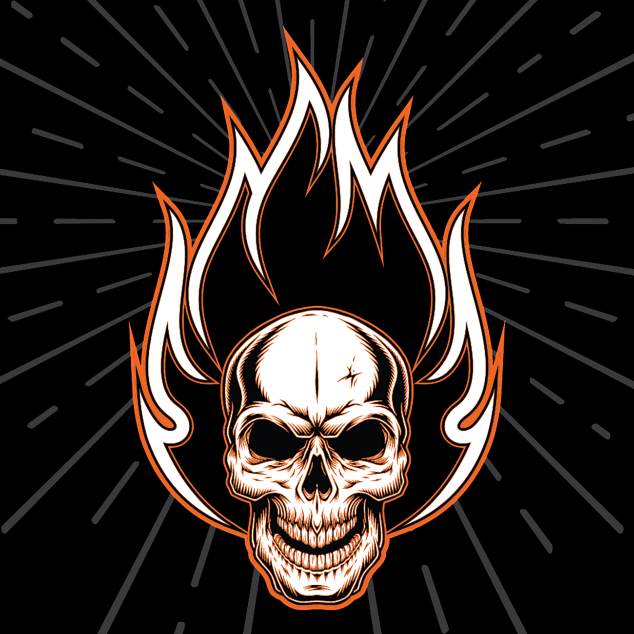ZAN HEADGEAR Flydanna® Head Wrap - Flaming Skull Z312