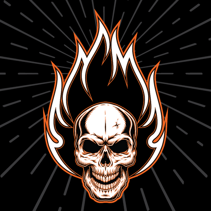 ZAN HEADGEAR Flydanna® Head Wrap - Flaming Skull Z312