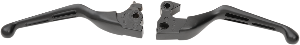 DRAG SPECIALTIES Slotted Wide Blade Lever Set - Black H07-0602MB