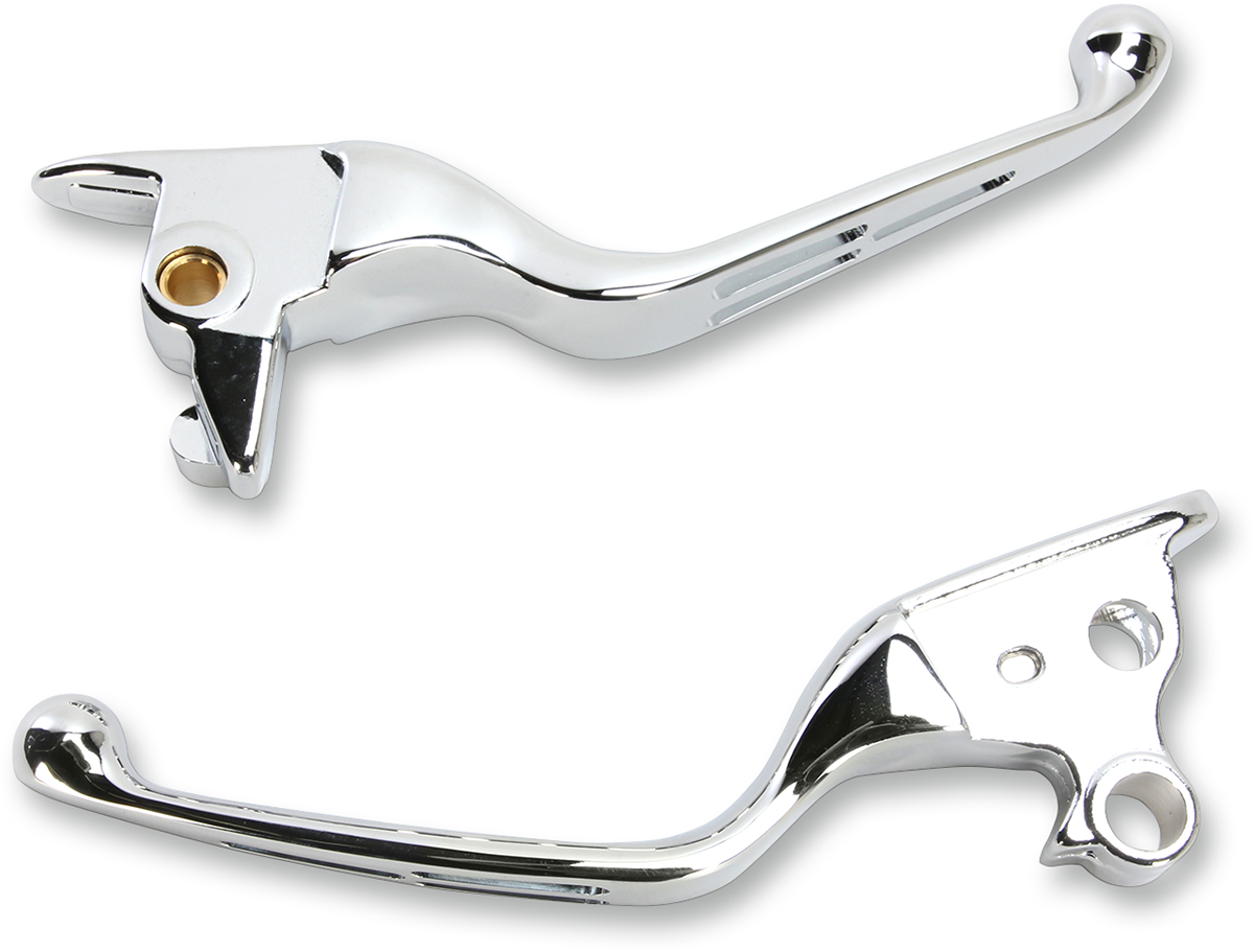 DRAG SPECIALTIES Slotted Wide Blade Lever Set - Chrome H07-0603