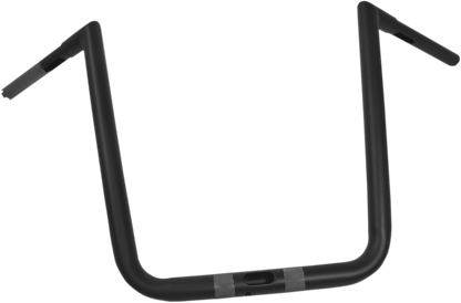 LA CHOPPERS 1-1/4" Hefty Twin Peaks Handlebar - 16" - Flat Black LA-7312-66M