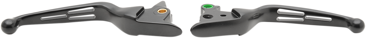 DRAG SPECIALTIES Slotted Wide Blade Lever Set - Black H07-0603MB