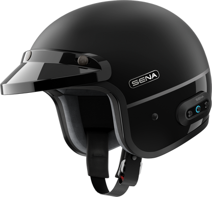Surge Open Face Helmet W/Mesh Matte Black/Glossy Black Xl