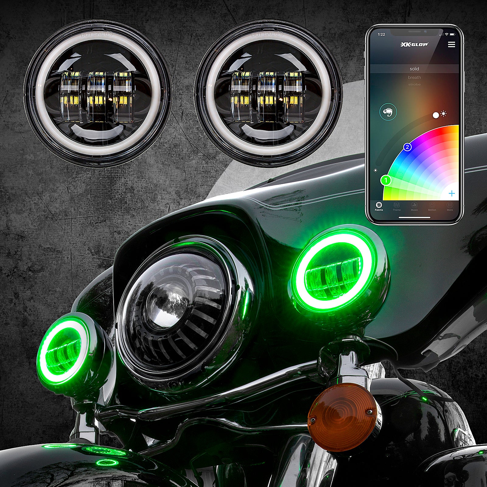 4.5" Xkchrome Driving Lights Black