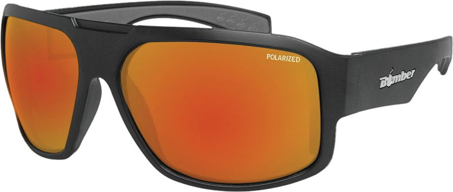 Mega Bomb Eyewear Matte Black W/Red Mirror Polarized