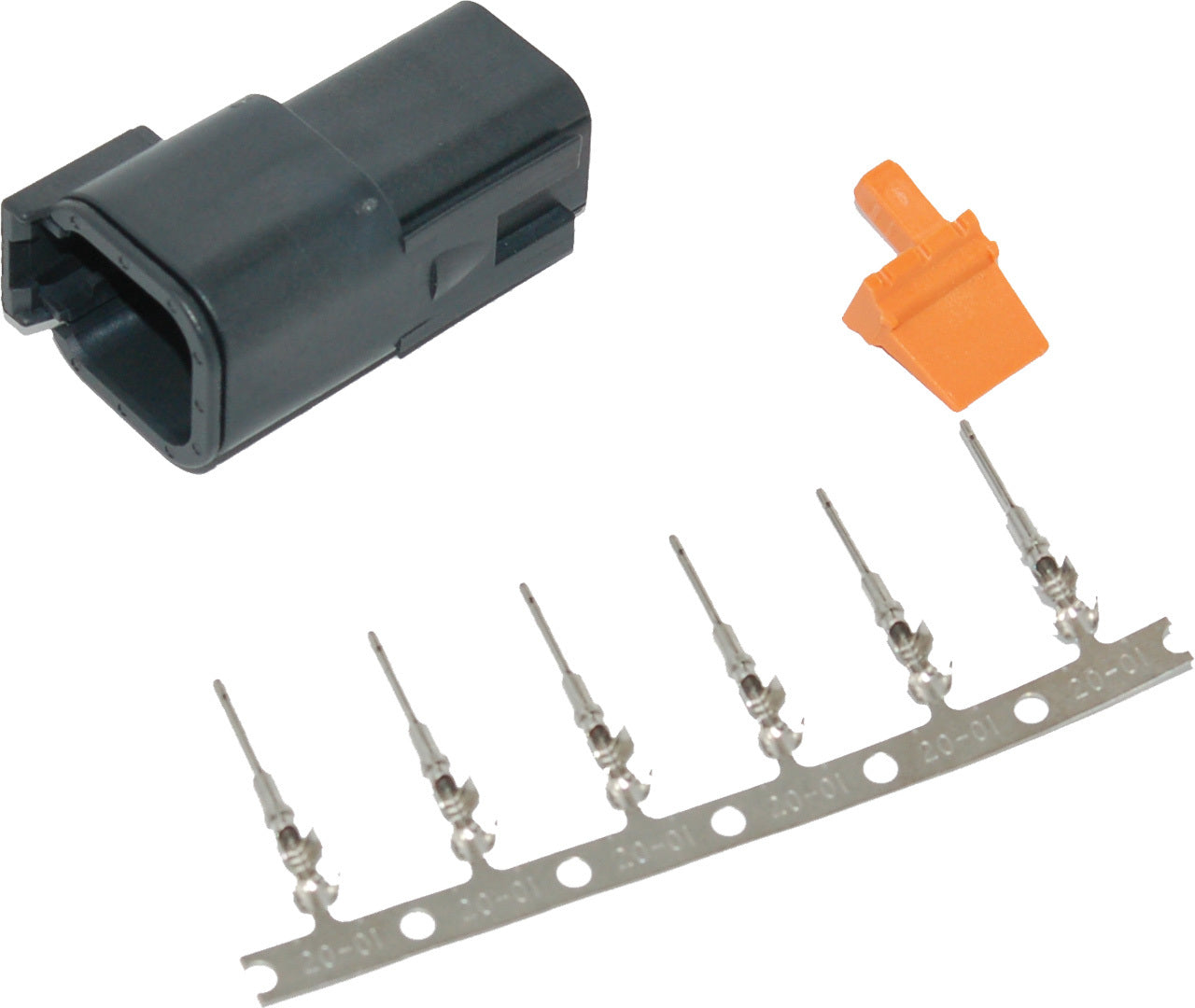 Deutsch Dtm 6 Pin Blk Receptcl W/6 Trmnls/Wdglck Hd74106 98bk