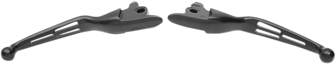 DRAG SPECIALTIES Slotted Wide Blade Lever Set - Black H07-0605MB
