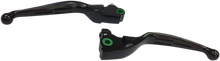 DRAG SPECIALTIES Slotted Wide Blade Lever Set - Black H07-0604MB