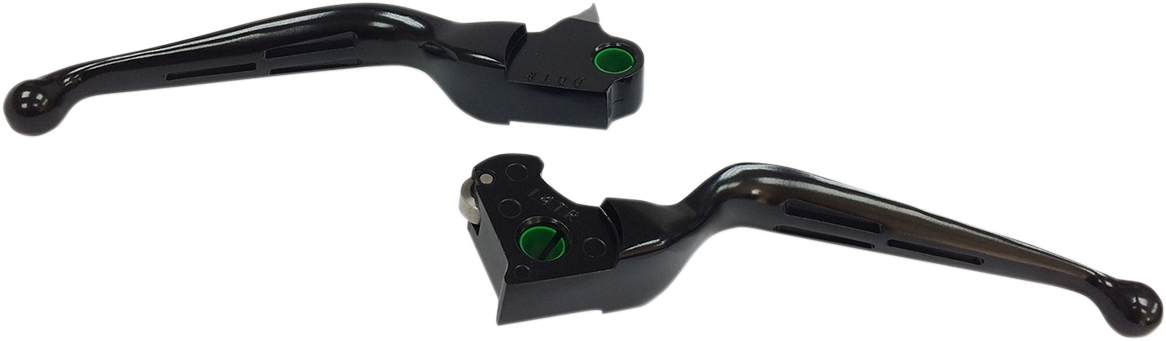DRAG SPECIALTIES Slotted Wide Blade Lever Set - Black H07-0606MB