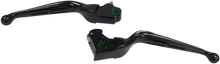 DRAG SPECIALTIES Slotted Wide Blade Lever Set - Black H07-0606MB
