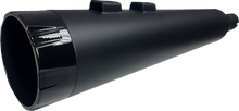 BASSANI XHAUST 4-1/2" Straight Can Slip-On Mufflers - Black with Black End Cap - Twin Cam Touring 1F744B