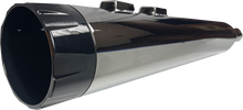 BASSANI XHAUST 4-1/2" Straight Can Slip-On Mufflers - Chrome with Black End Cap - Twin Cam Touring 1F744