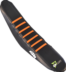 D'COR VISUALS Seat Cover - Black/Orange Ribs - KTM SX '25-'26 30-30-103