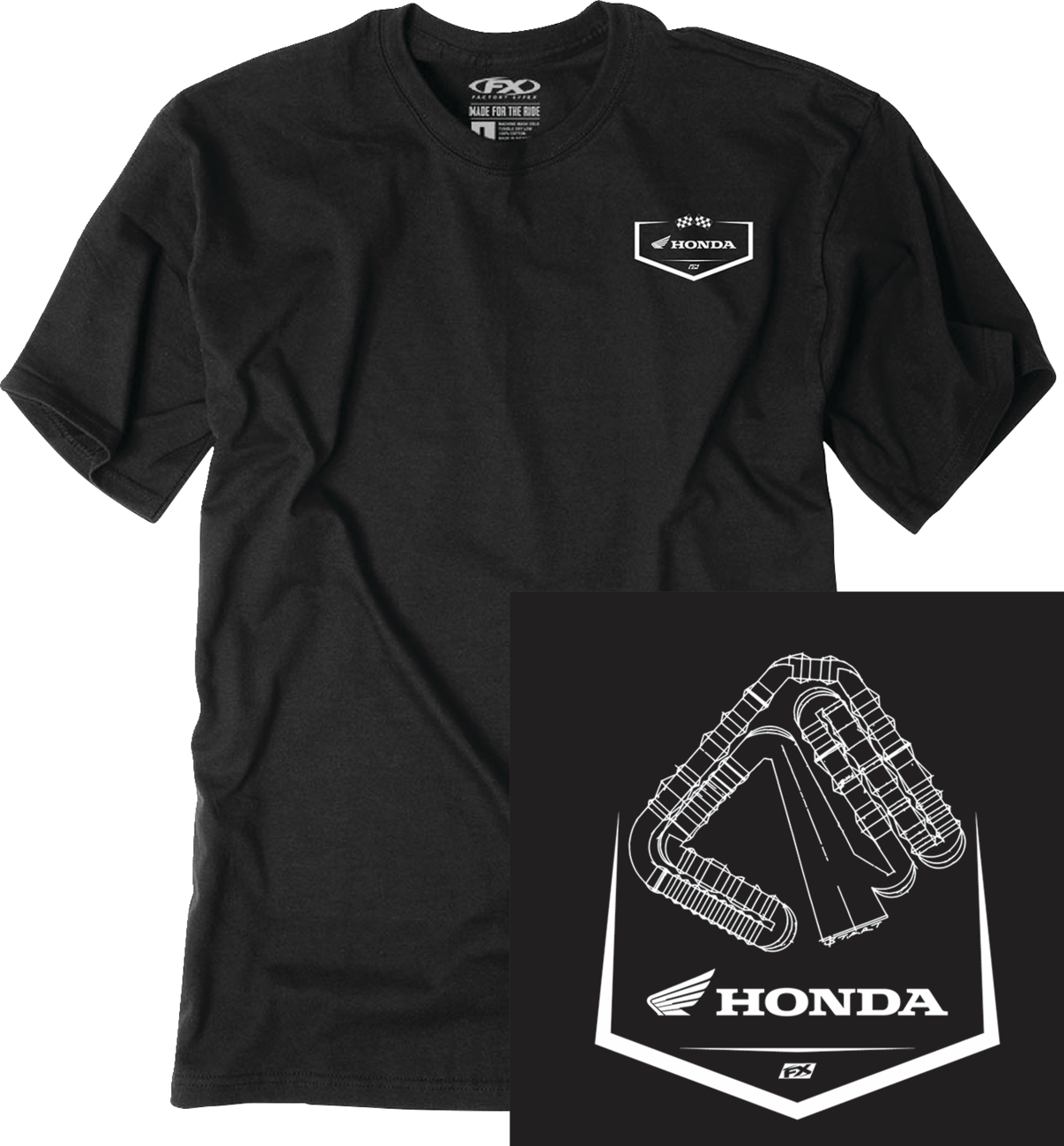 FACTORY EFFEX Honda Track T-Shirt - Black - Large 28-87304