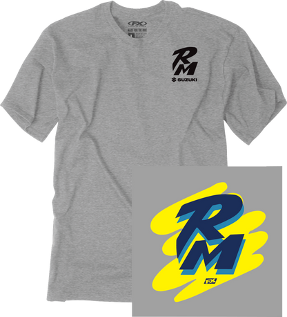 FACTORY EFFEX Suzuki Retro RM T-Shirt - Heather Gray - Large 28-87414