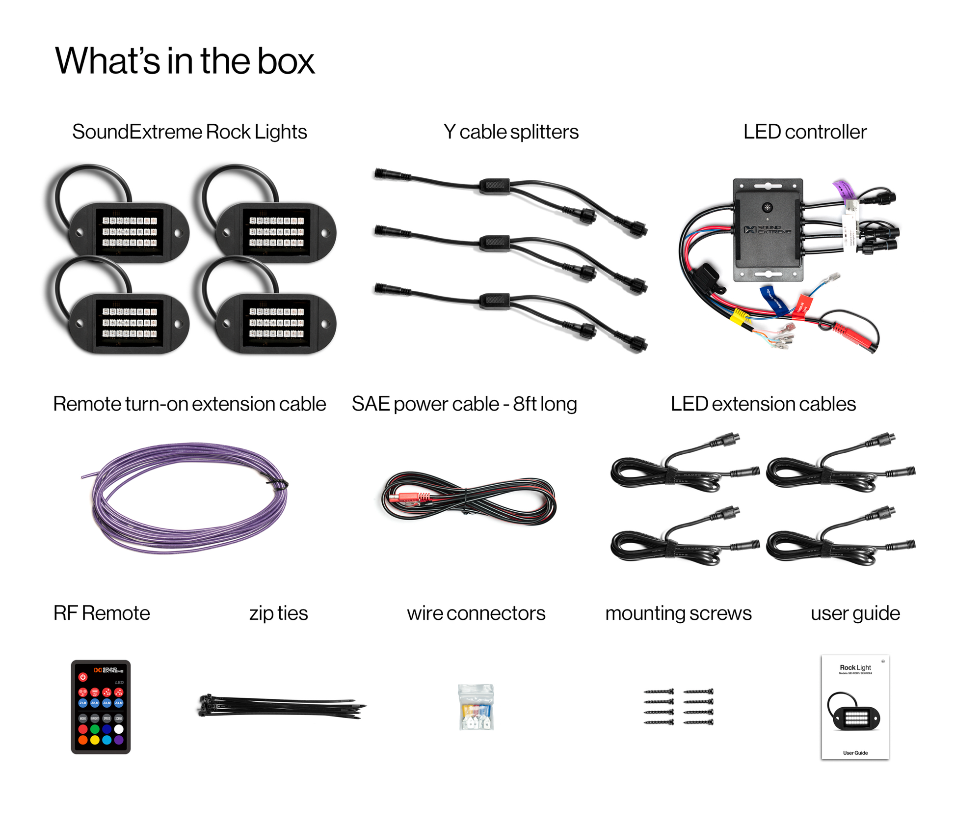X4 Rock Lights + Contoller X4 24 Led Rock + Controller
