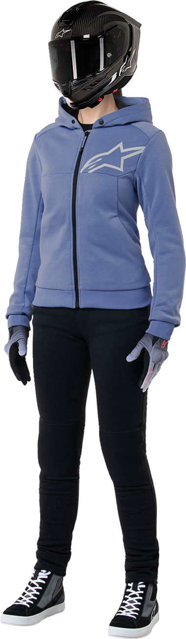 ALPINESTARS Stella Chrome v2 Sport Hoodie - Blue Violet/White - Small 4210225-7185-S