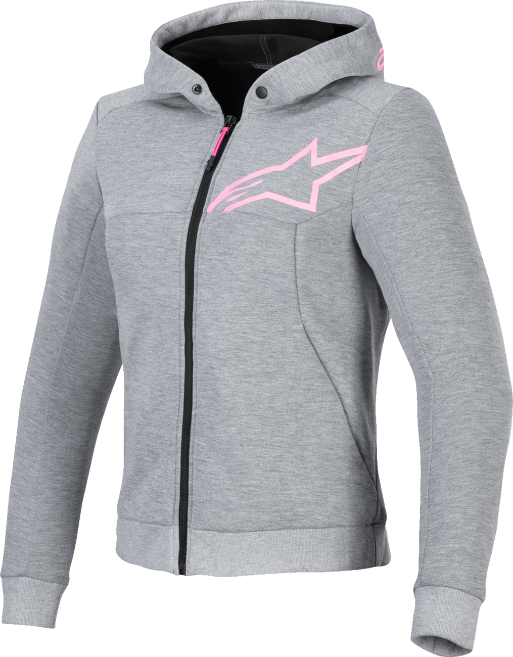 ALPINESTARS Stella Chrome v2 Sport Hoodie - Heather Gray/Fluo Pink - XL 4210225-9197-XL