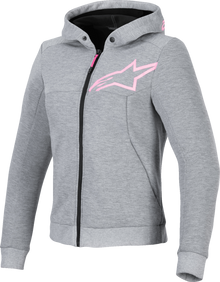 ALPINESTARS Stella Chrome v2 Sport Hoodie - Heather Gray/Fluo Pink - XL 4210225-9197-XL