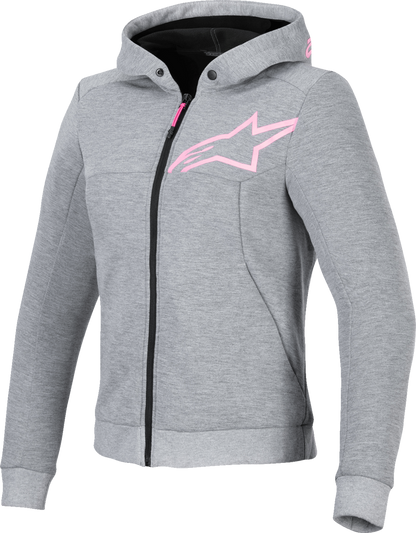 ALPINESTARS Stella Chrome v2 Sport Hoodie - Heather Gray/Fluo Pink - 2XL 4210225-9197-2XL