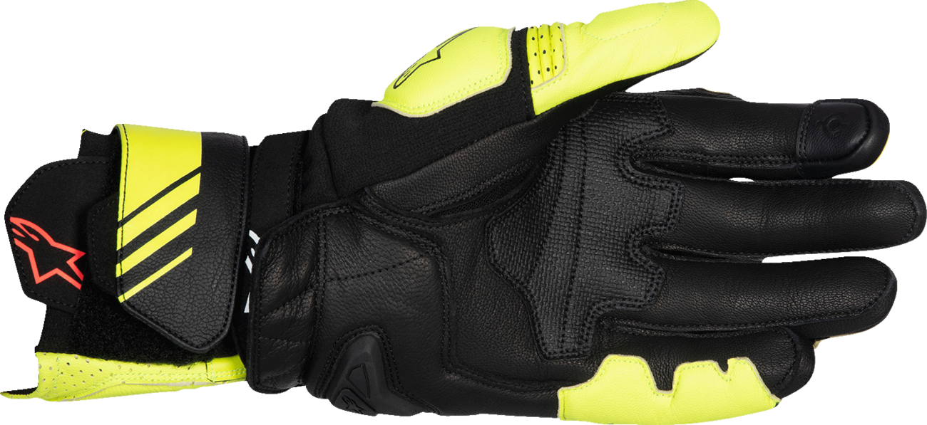 ALPINESTARS GP Plus R V3 Leather Gloves - Fluo Yellow/Black - Large 3550825-551-L