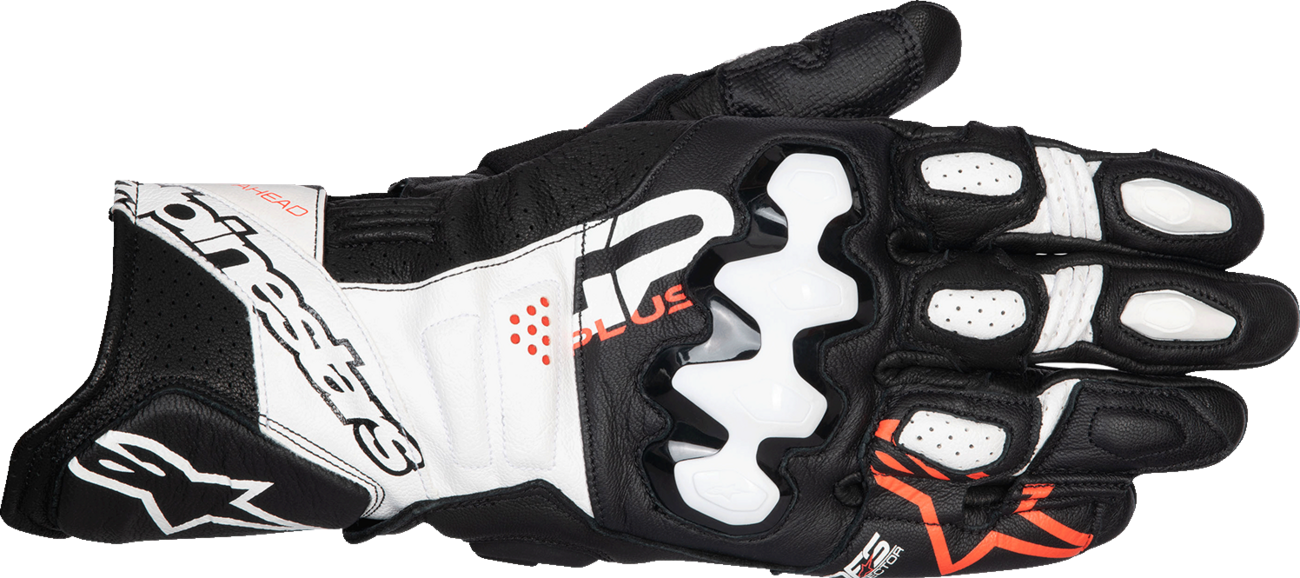 ALPINESTARS GP Plus R V3 Leather Gloves - Black/White/Fluo Red - Small 3550825-1231-S