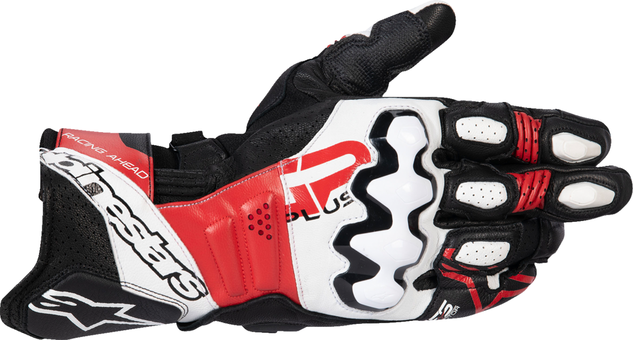 ALPINESTARS GP Plus R V3 Leather Gloves - Black/White/Bright Red - Large 3550825-1304-L