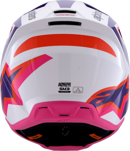 ALPINESTARS SM3 Helmet - Heat - Gloss White/Purple/Pink - 2XL 8301026-2052-XXL