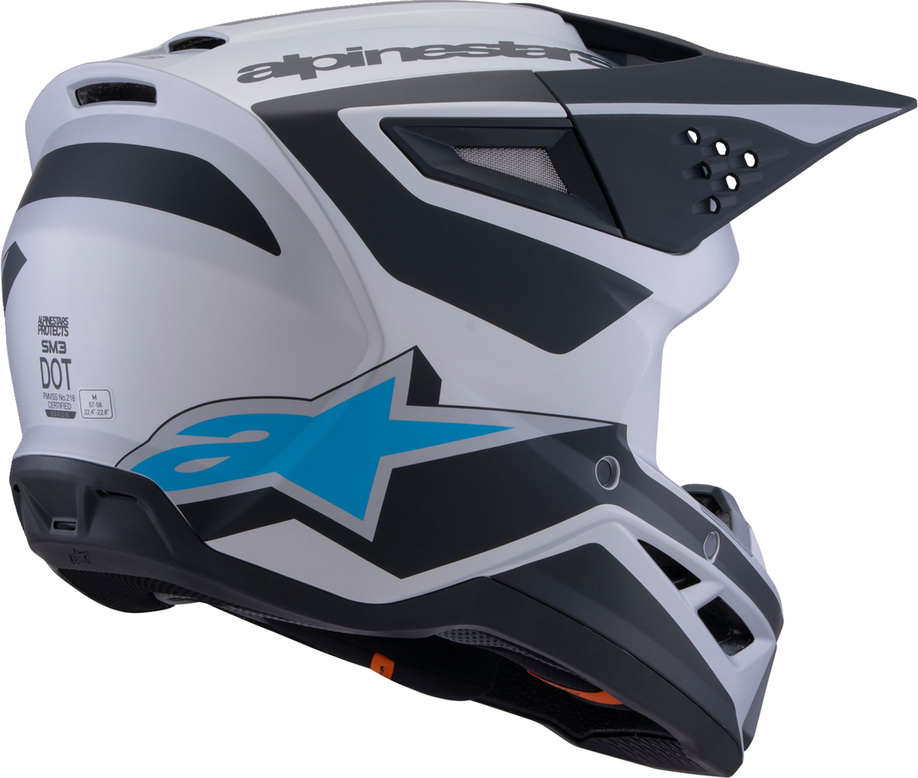 ALPINESTARS SM3 Helmet - Heat - Matte Silver/Blue/Black - XS 8301026-1949-XS