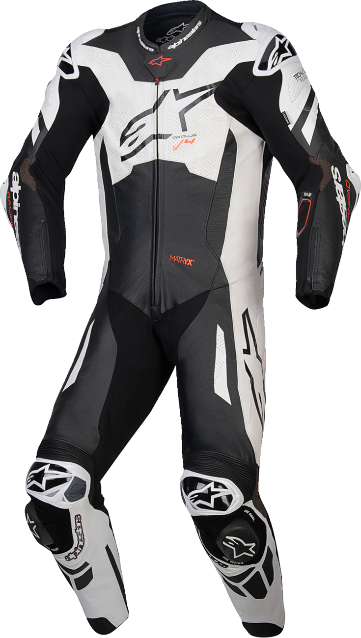 ALPINESTARS GP Plus v4 Sprint 1-Piece Leather Suit - Black/Red Fluo/White - US 42 / EU 52 3150225-1231-52
