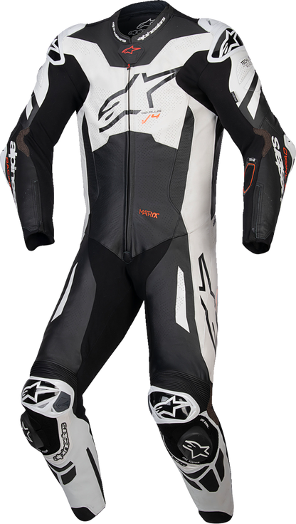 ALPINESTARS GP Plus v4 Sprint 1-Piece Leather Suit - Black/Red Fluo/White - US 48 / EU 58 3150225-1231-58