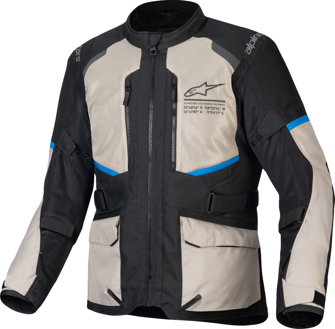 ALPINESTARS Andes Air Drystar® Jacket - Black/Laurel Gray/Bright Blue - Medium 3207924-1479-M