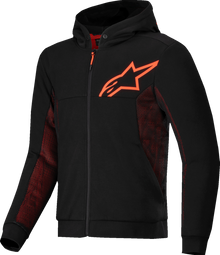 ALPINESTARS Chrome Air Sport Hoodie - Black/Red Fluo - Small 4200425-1030-S