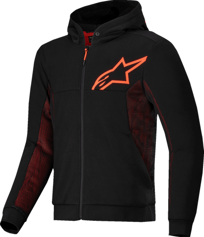 ALPINESTARS Chrome Air Sport Hoodie - Black/Red Fluo - Small 4200425-1030-S