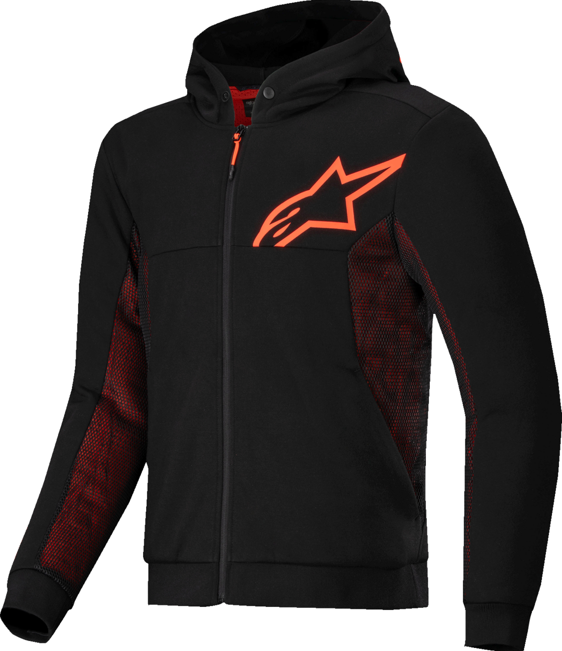 ALPINESTARS Chrome Air Sport Hoodie - Black/Red Fluo - Large 4200425-1030-L