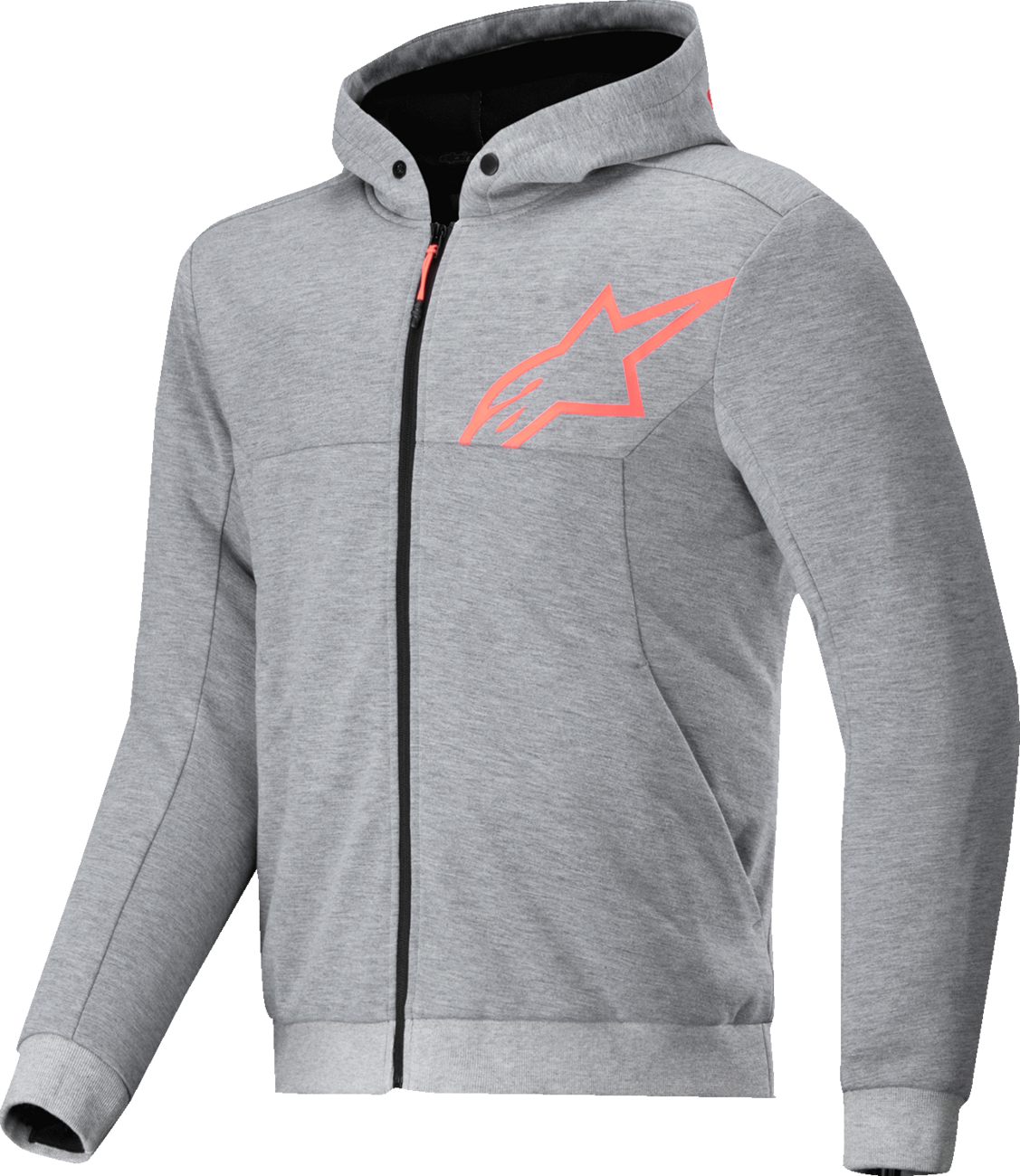 ALPINESTARS Chrome v2 Sport Hoodie - Heather Gray/Red Fluo - Small 4200325-9199-S