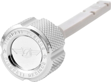 FIGURATI DESIGNS Transmission Oil Dipstick - Magnetic - Knurled - Silver - M8 FD01-MAGTD-KN-SS