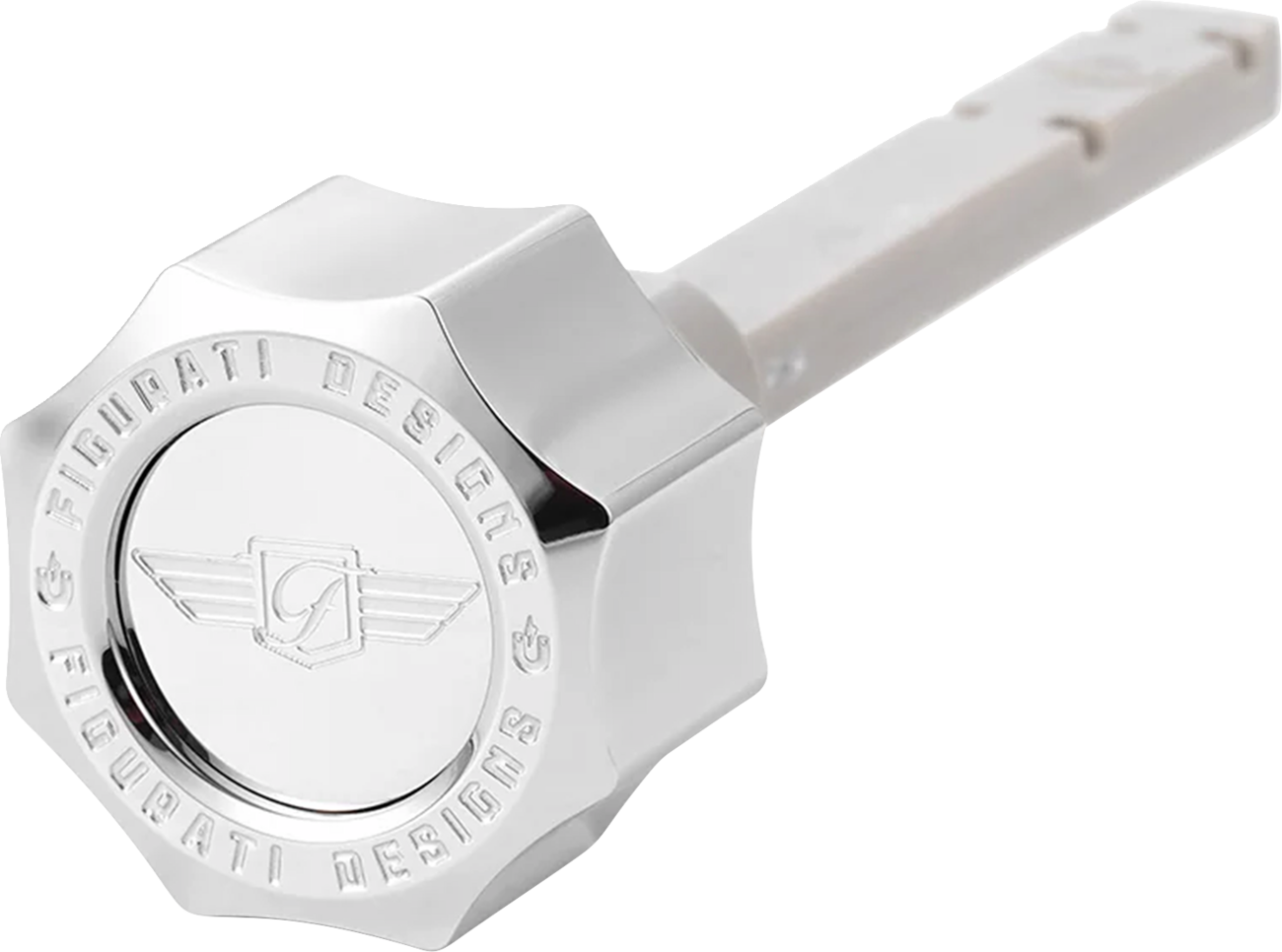 FIGURATI DESIGNS Transmission Oil Dipstick - Magnetic - Curved - Silver - M8 FD01-MAGTD-SM-SS
